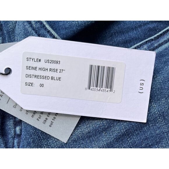 NWT UNIVERSAL STANDARD Seine High Rise 27” Skinny Jeans in Distressed Blue, 00 - Picture 7 of 15